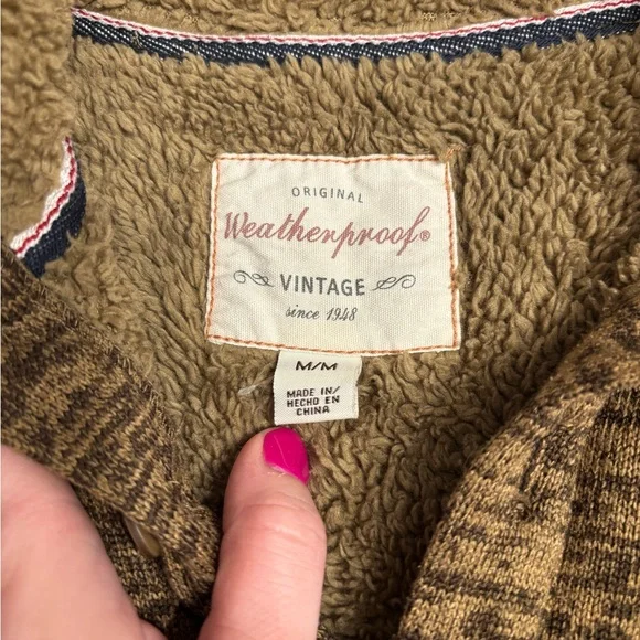 Weatherproof Vintage men’s quarter button up fleece sweater Medium - Picture 2 of 4